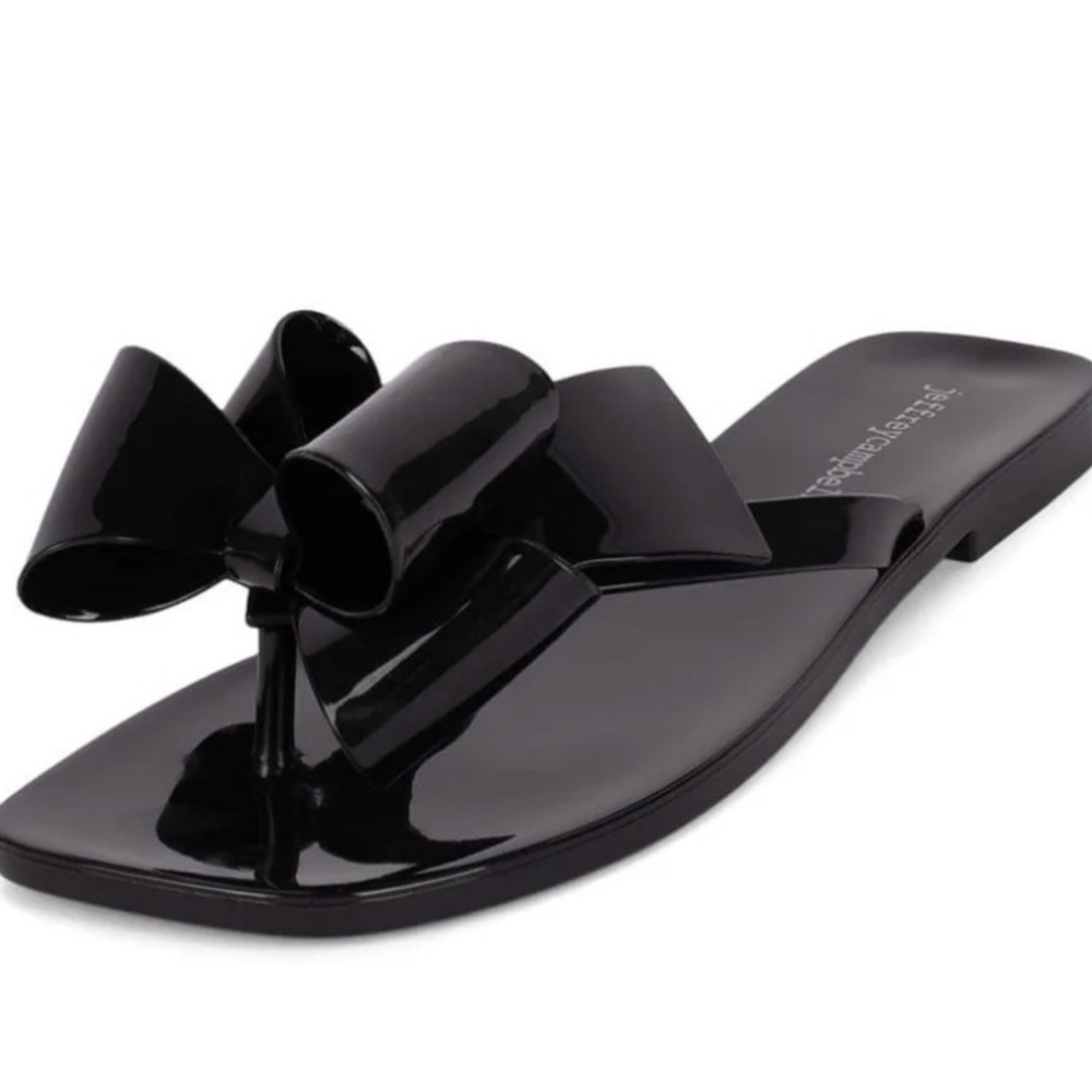 Jeffrey Campbell Jelly Black Bow Sandals